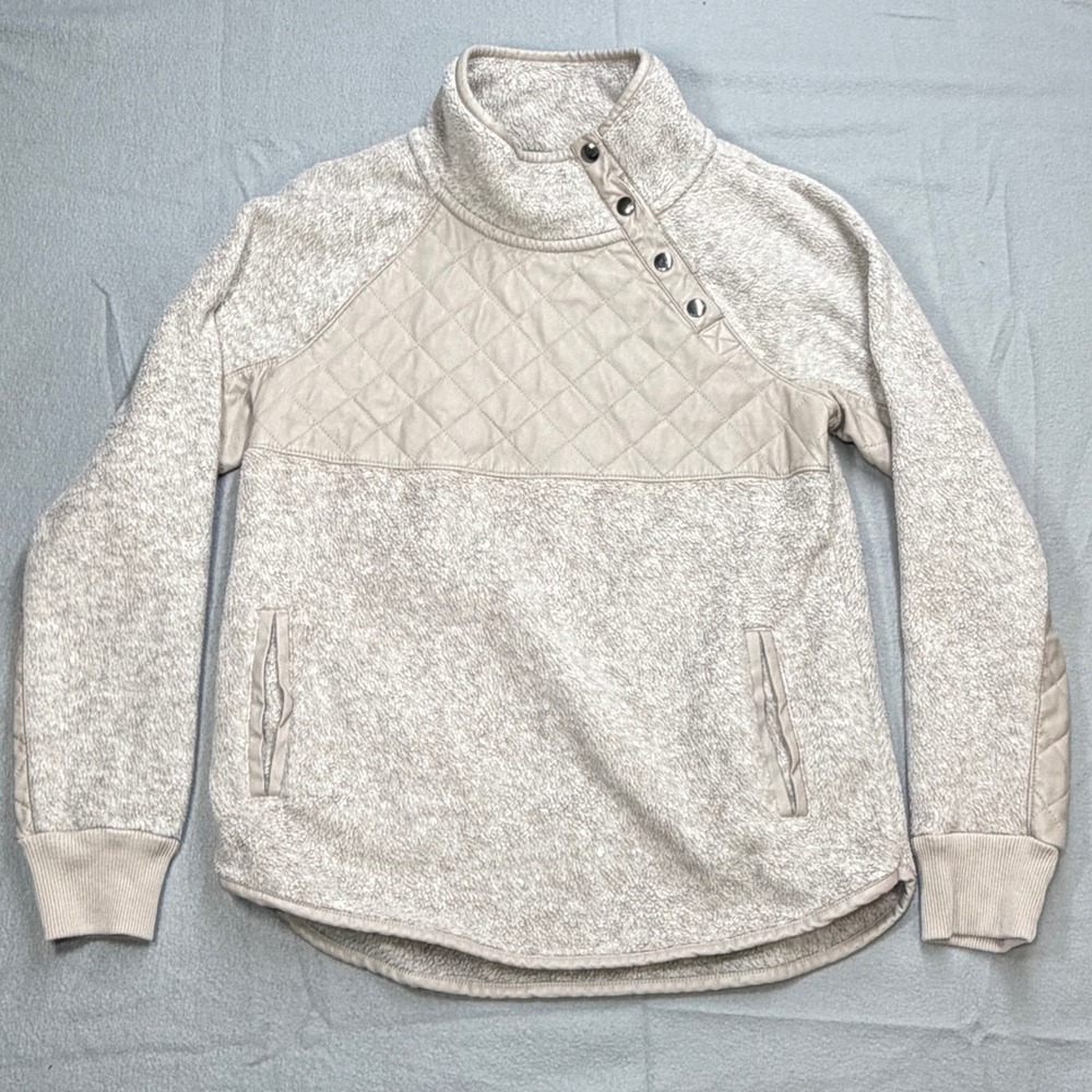 Abercrombie & Fitch Fleece Pullover Women S Tan Gorpcore Cabincore Soft Academia